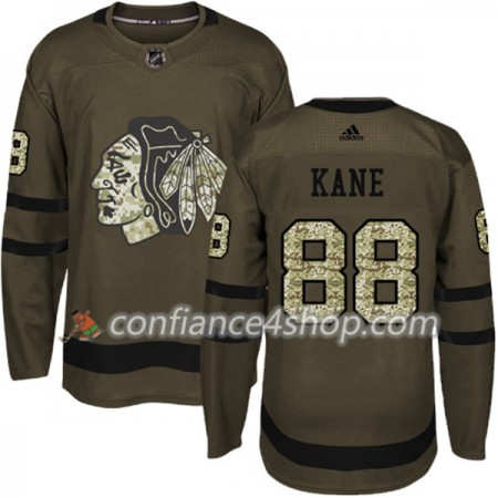 Adidas Maillot de Hockey Chicago Blackhawks Patrick Kane 88 2017-2018 Camo Vert Authentic - Homme